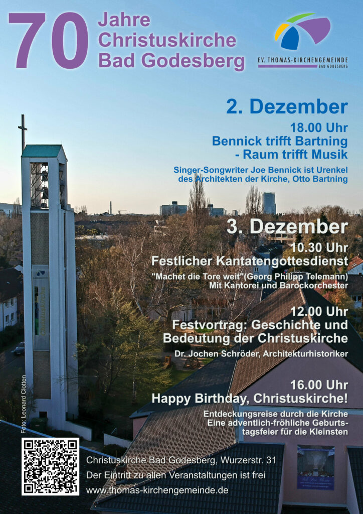 Festprogramm 70 Jahre Christuskirche, 1. Advent 2023