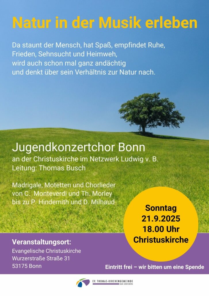 Jugendkonzertchor Bonn - Konzert Natur in der Musik erleben